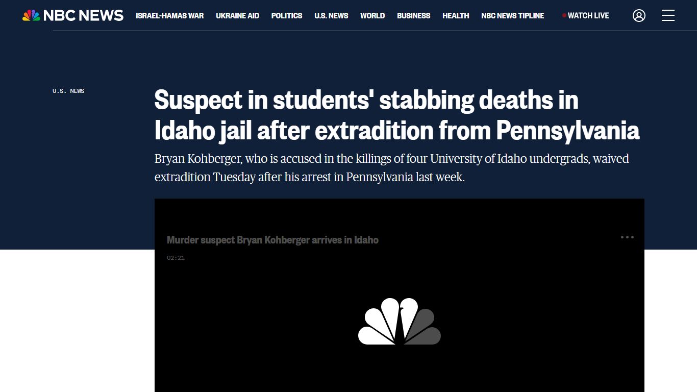 Suspect in students' stabbing deaths in Idaho jail after extradition ...